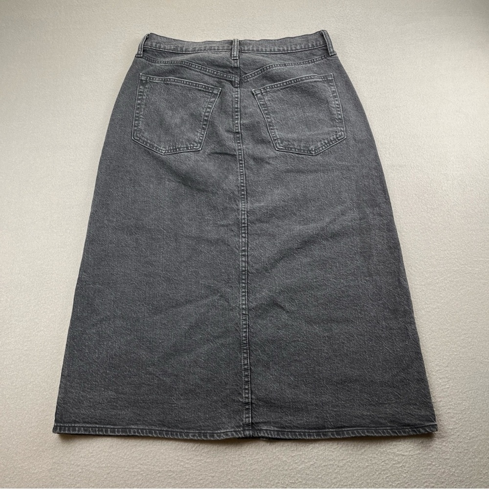 Universal Thread Black Denim Button-Front Midi Sk… - image 12